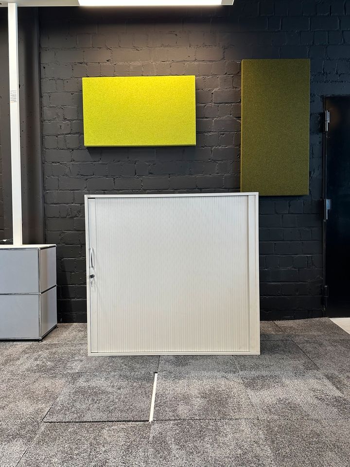 Sideboard Querrollladen Weiß, 120×112 cm, 3 OH