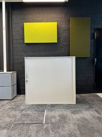Sideboard Querrollladen Weiß, 120×112 cm, 3 OH