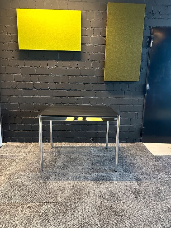 Tisch Schwarz Linoleum, 100×75 cm