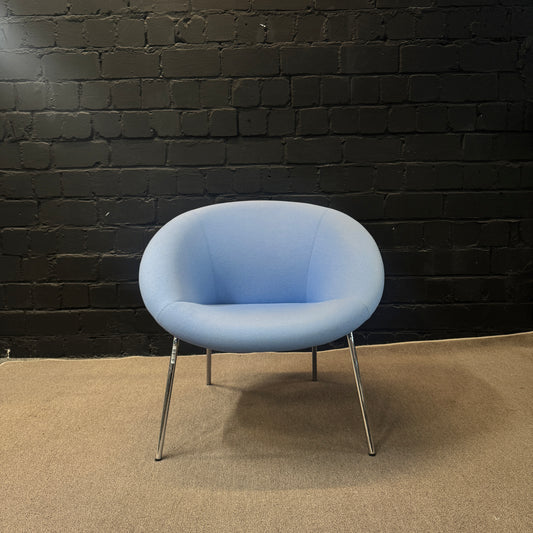 Walter Knoll FK 86 Lounge Sessel (Hellblau / Chrom)