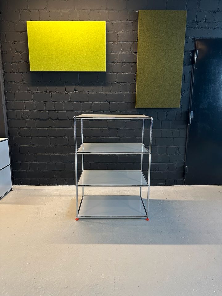Sideboard Lichtgrau, 3 offene Fächer, 77×110 cm