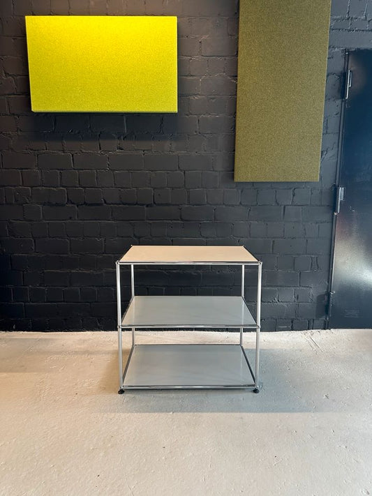Sideboard Lichtgrau, 2 offene Fächer, 77×75 cm