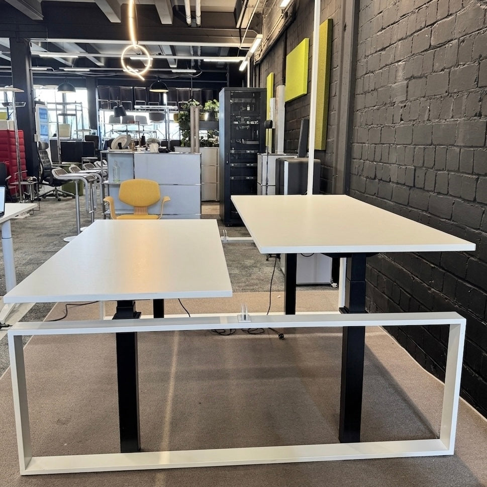 Inwerk Masterlift Team Doppelarbeitsplatz (Höhenverstellbar, Weiß / Schwarz)