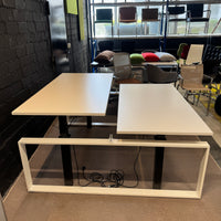 Inwerk Masterlift Team Doppelarbeitsplatz (Höhenverstellbar, Weiß / Schwarz)