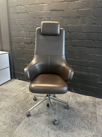 Vitra Grand Executive Highback Bürostuhl braunes Leder gebraucht - Ansicht 5