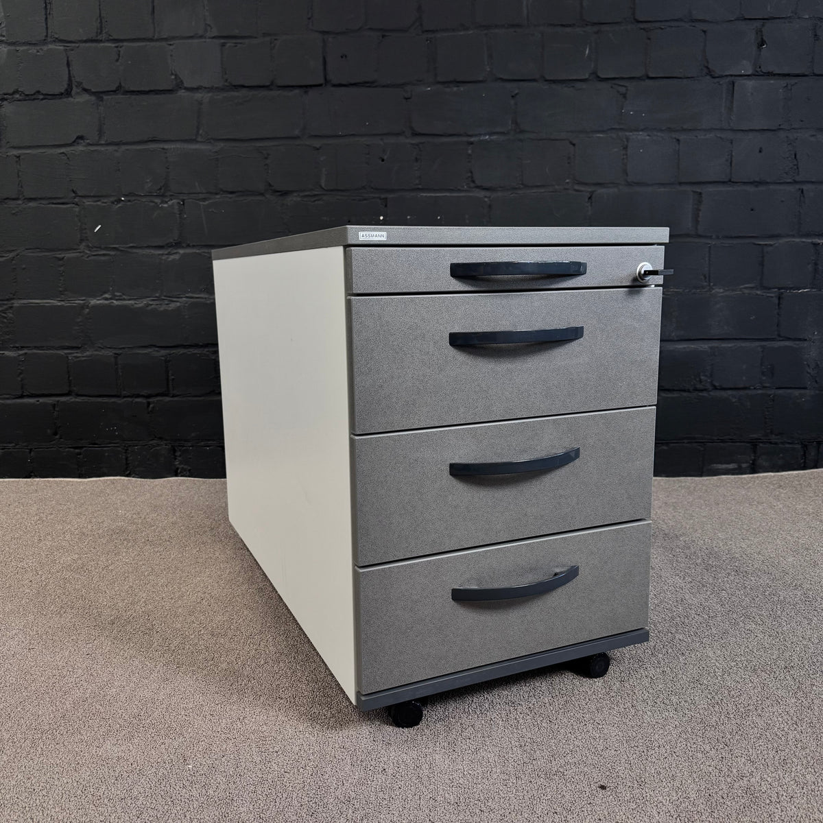 Assmann Rollcontainer – Abschließbarer Büro-Container in Grau
