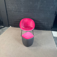 Walter Knoll 369-10 Design Sessel mit Seating Stones Hocker – Pink / Magenta