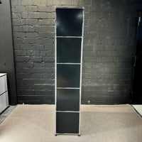 USM Haller Regal Graphitschwarz, 5 Raster + 2 Klappen, 75 × 179 cm