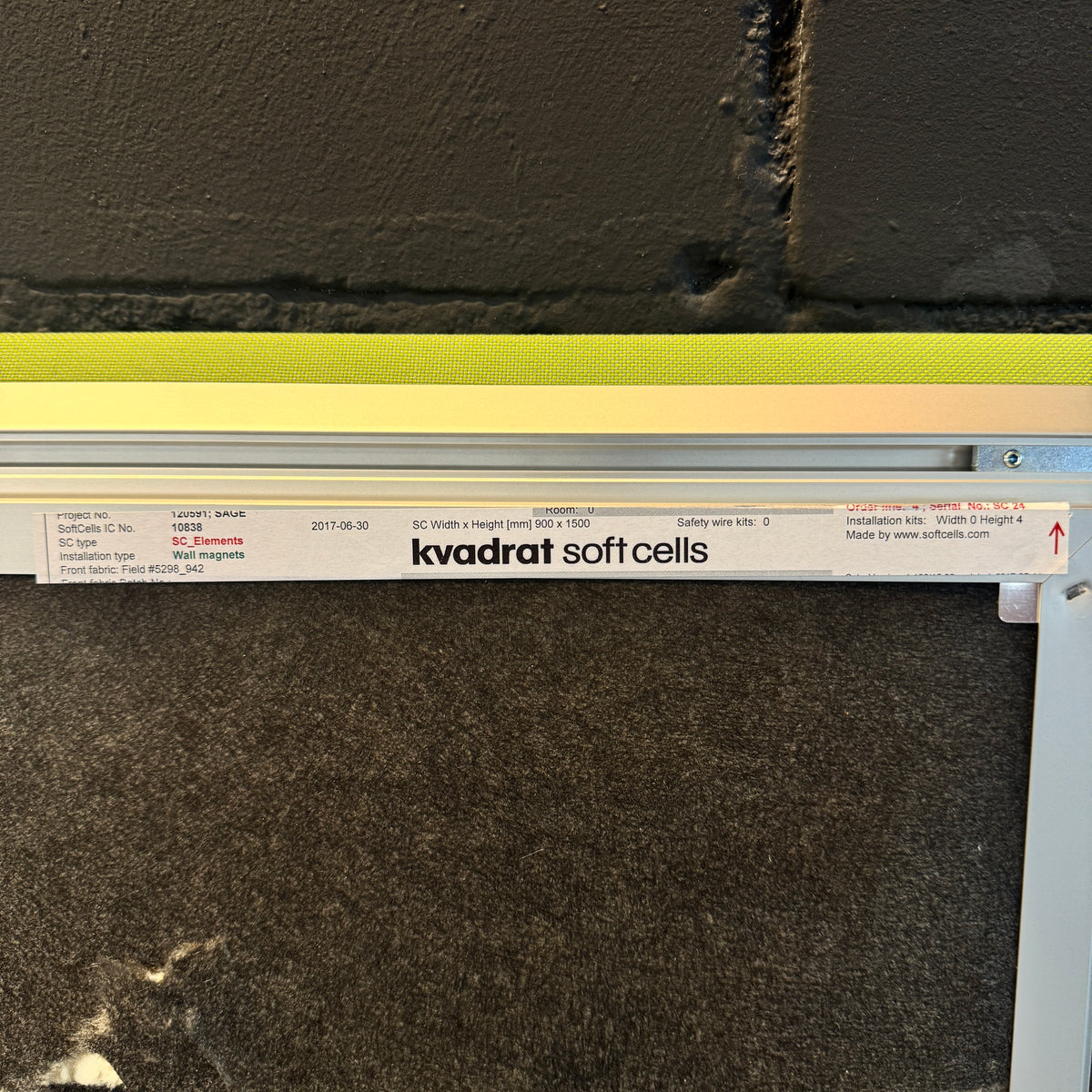Kvadrat Soft Cells Akustikwandpaneel Apfelgrün (90cm x 150cm)