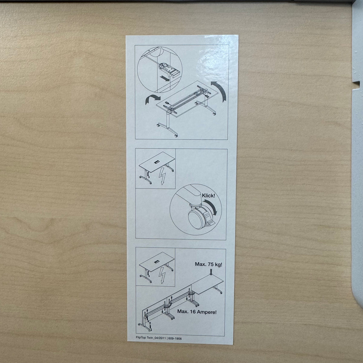 Steelcase FlipTop Twin (160 x 80 x 74 cm) – Mobiler Konferenz- und Schulungstisch in Ahorn