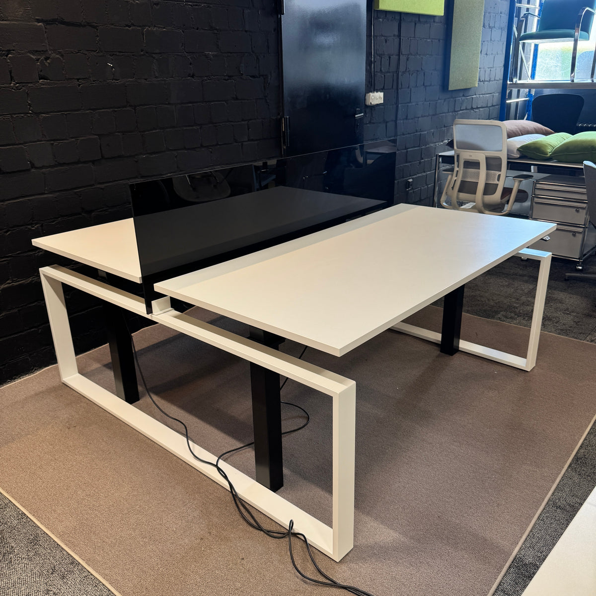 Inwerk Masterlift Team Doppelarbeitsplatz (Höhenverstellbar, Weiß / Schwarz)