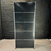 USM Haller Regal Graphitschwarz, 5 Raster + 2 Klappen, 75 × 179 cm