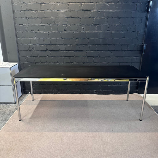USM Haller Tisch Linoleum Schwarz, 200 × 75 cm