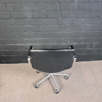 Girsberger Eurochair / Vintage Leder Bürostuhl mit Armlehnen