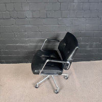 Girsberger Eurochair / Vintage Leder Bürostuhl mit Armlehnen