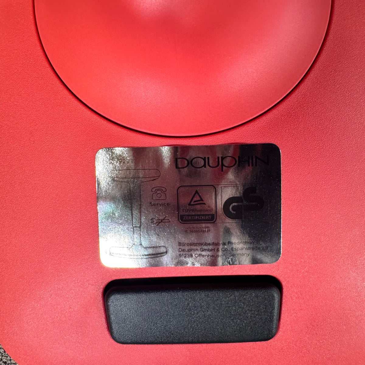 Dauphin Trendoffice Stehhilfe – Ergonomischer Stehsitz / Pendelhocker rot/schwarz