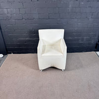 Baleri Italia Designer Sessel – Leder Weiß / Creme – Made in Italy