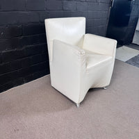 Baleri Italia Designer Sessel – Leder Weiß / Creme – Made in Italy