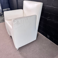 Baleri Italia Designer Sessel – Leder Weiß / Creme – Made in Italy