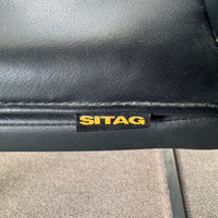 SITAG Leder Freischwinger | Schwarz | Chrom | Konferenzstuhl