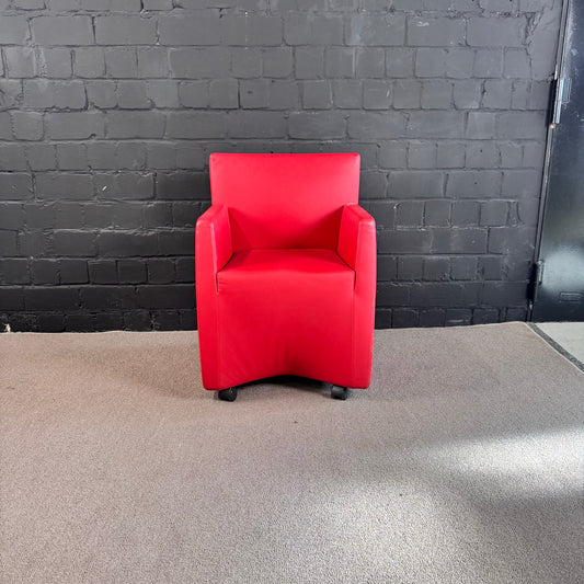 Cerruti Baleri Design Sessel | Leder Rot | Italienischer Loungesessel