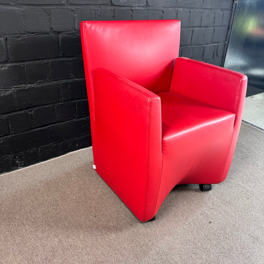 Cerruti Baleri Design Sessel | Leder Rot | Italienischer Loungesessel