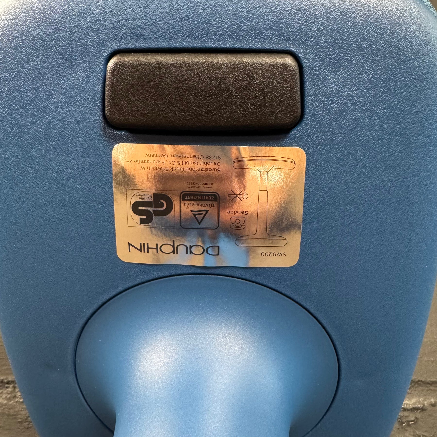 Dauphin Trendoffice Stehhilfe – Ergonomischer Stehsitz / Pendelhocker blau/schwarz