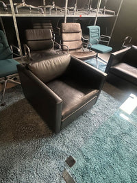Pfister Sofa-Set 1-2-3er Leder Schwarz
