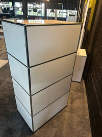 Highboard Weiß, 4 offene Fächer, 77×145 cm