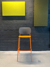 Barhocker Orange mit Stoffbezug