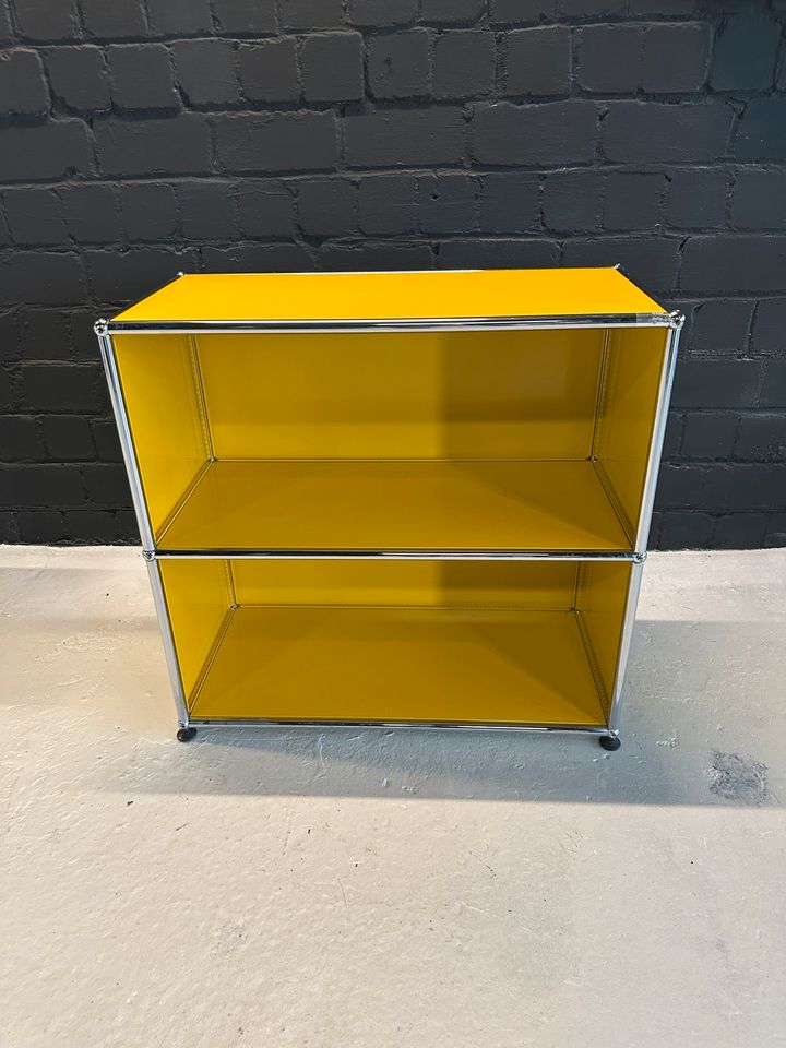 Sideboard Gelb, 2 offene Fächer, 77×72 cm