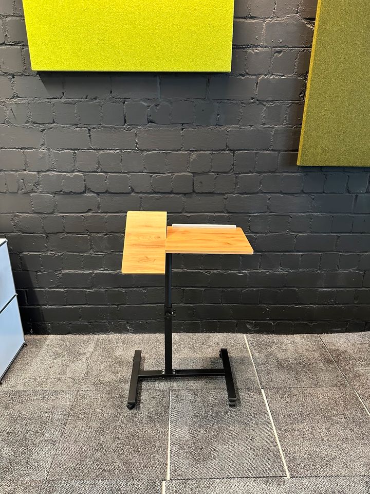 Laptoptisch höhenverstellbar auf Rollen, Holzoptik