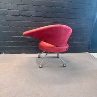 Rossin Design-Sessel Rot, Drehstuhl auf Rollen