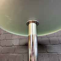 Bistrotisch Glas satiniert, rund, Chromfuß