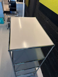 Highboard Lichtgrau, 4 offene Fächer, 77×145 cm