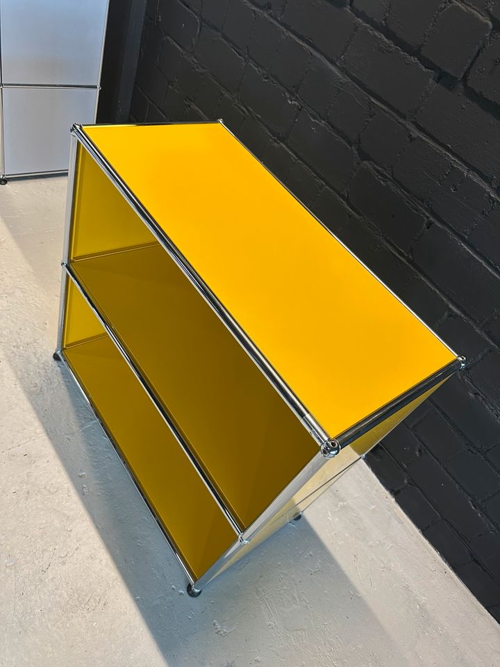 Sideboard Gelb, 2 offene Fächer, 77×72 cm