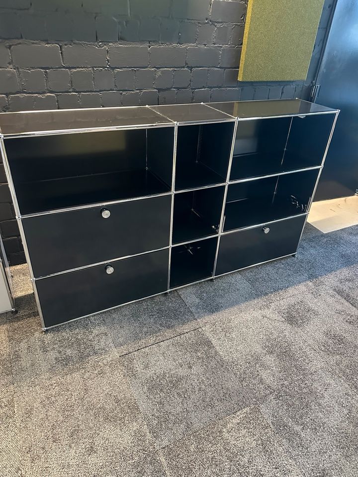 Sideboard Graphitschwarz, 9 Fächer, 187×109 cm