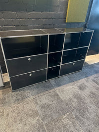 Sideboard Graphitschwarz, 9 Fächer, 187×109 cm
