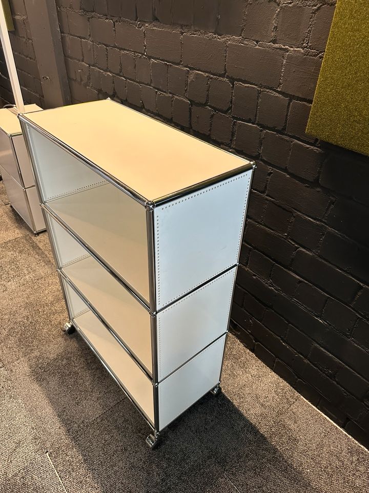 Sideboard Weiß, offen mit Rollen, 77×113 cm