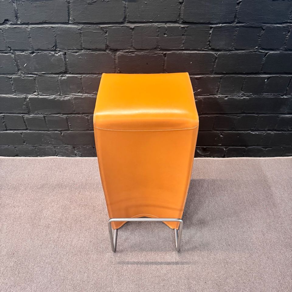 La Palma Bongo Barhocker, Leder Cognac/Orange