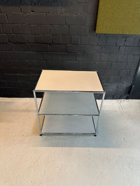 Sideboard Lichtgrau, 2 offene Fächer, 77×75 cm
