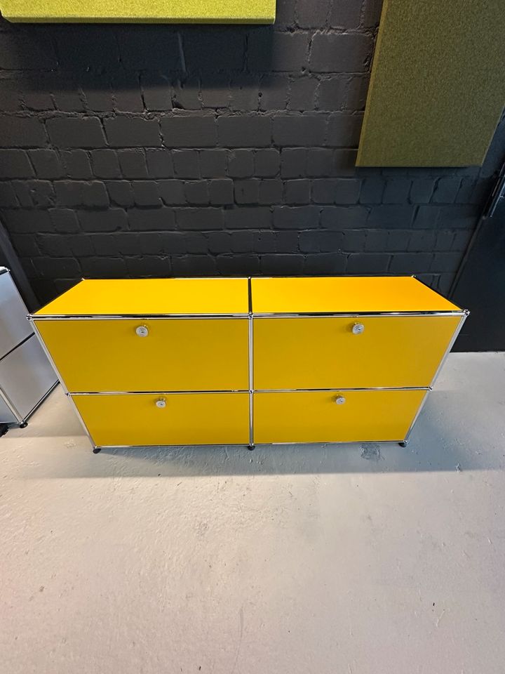 Sideboard Gelb, 4 Klapptüren, 152×72 cm