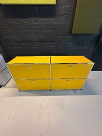 Sideboard Gelb, 4 Klapptüren, 152×72 cm