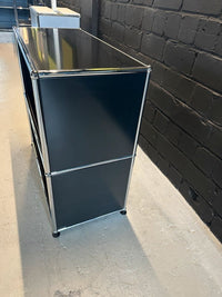 Sideboard Schwarz, 2 offene Fächer, 77×72 cm