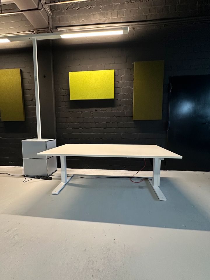 E-Schreibtisch, 180×90 cm, Weiß