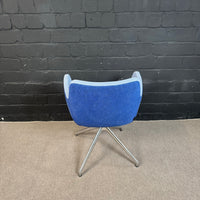 Febrü Loungesessel, Blau/Hellgrau