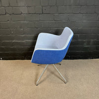 Febrü Loungesessel, Blau/Hellgrau