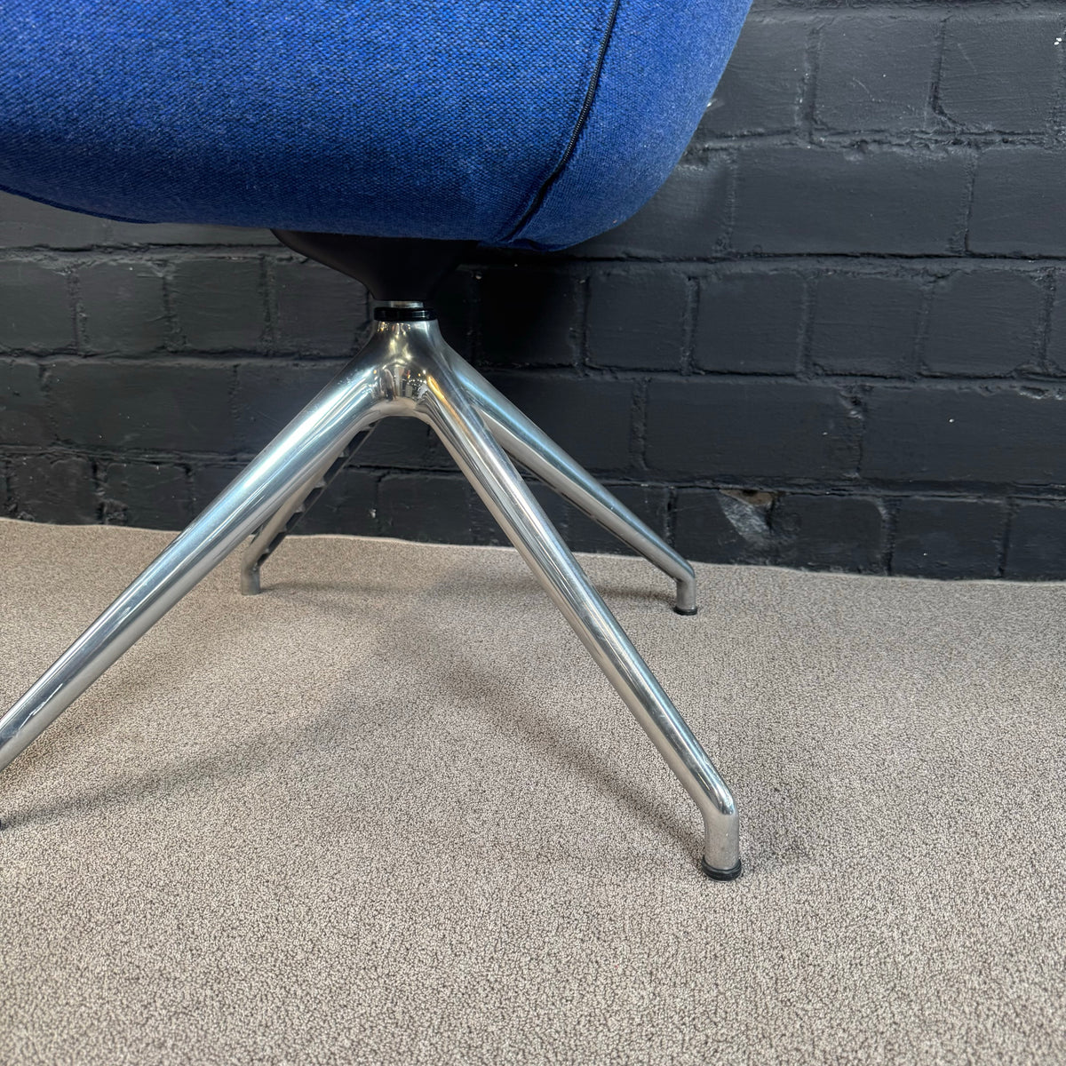 Febrü Loungesessel, Blau/Hellgrau