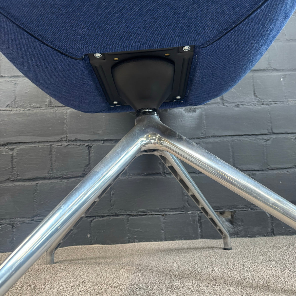 Febrü Loungesessel, Blau/Hellgrau