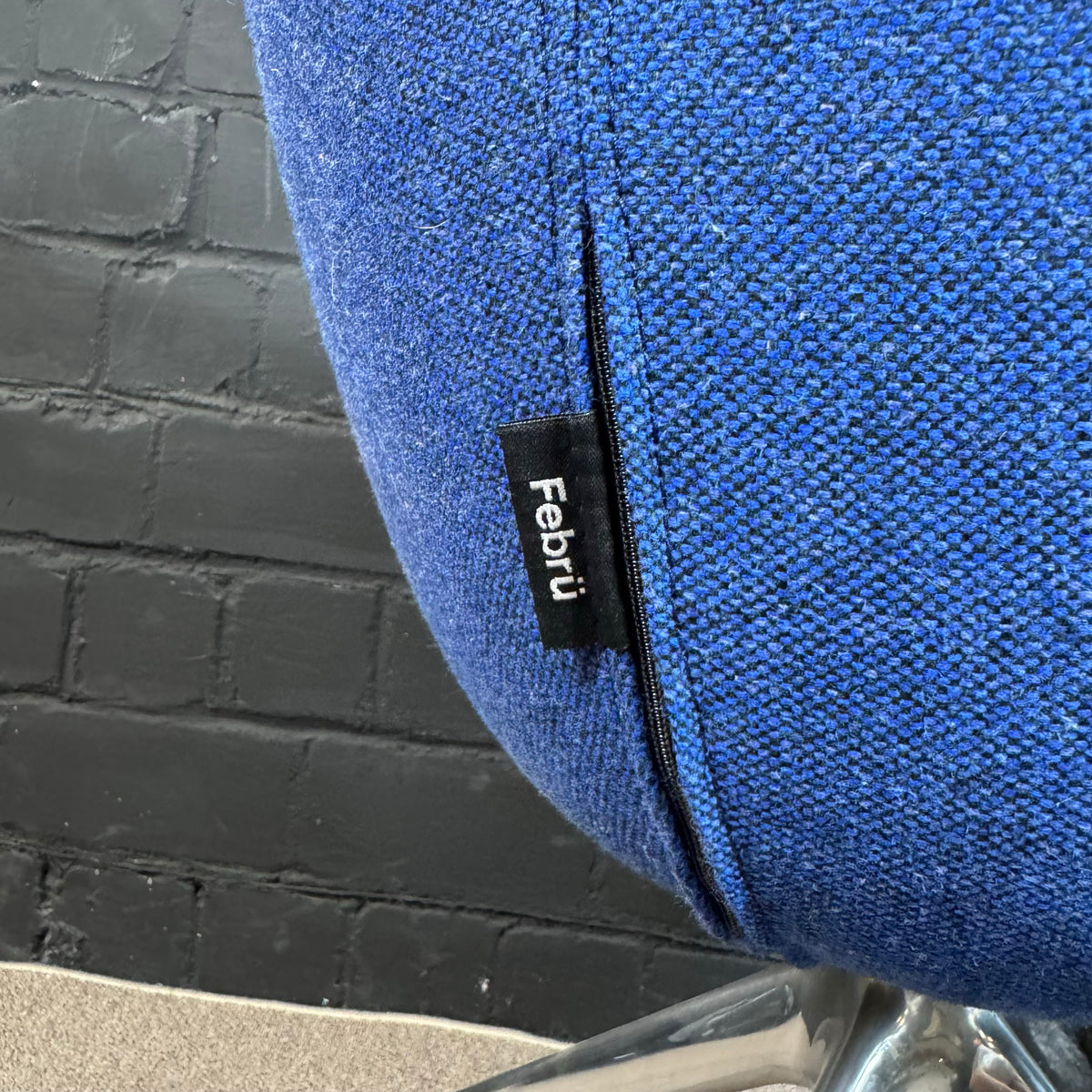 Febrü Loungesessel, Blau/Hellgrau